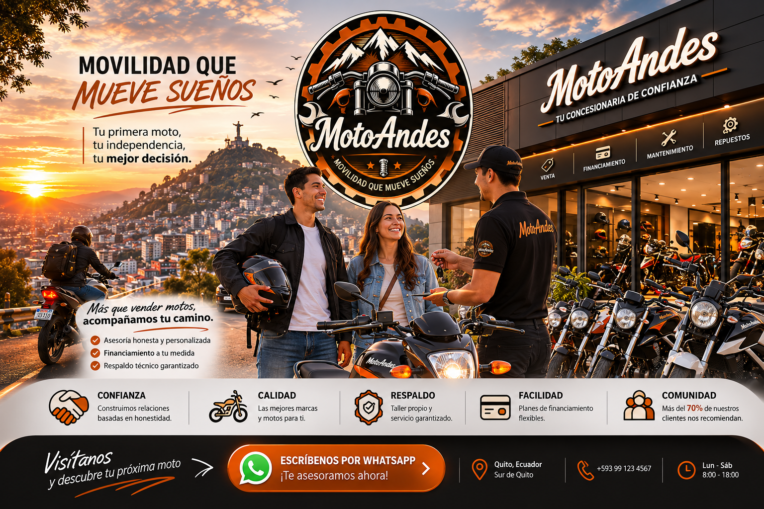MotoAndes: movilidad que mueve sueños. Tu primera moto, tu independencia, tu mejor decisión.